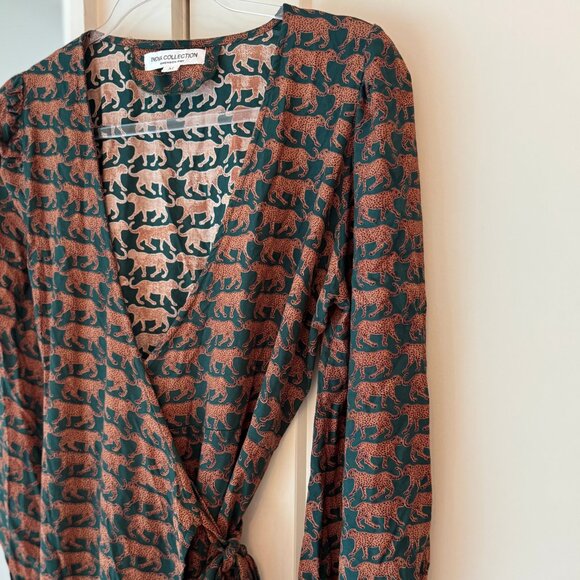 Emerson Fry Black and Brown Patterned Midi Dress - Picture 4 of 8